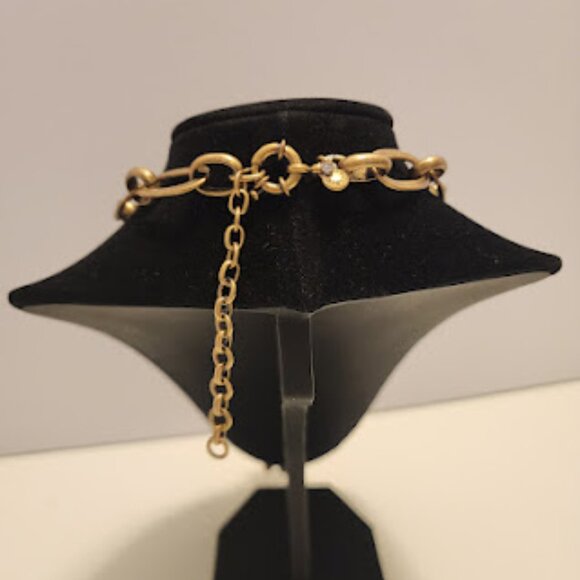 J.Crew Tortoise Shell and Gold with Large Crystal Pendant Necklace - Picture 4 of 6